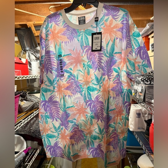CSG Floral Tropical Print Summer T-Shirt - Picture 1 of 3